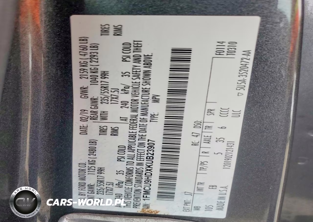 2019 Ford Escape Sel VIN:1FMCU9HDXKUB23907 - 13