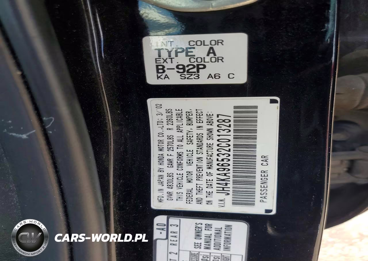 2002 Acura 3.5Rl VIN:JH4KA96532C013287 - 12