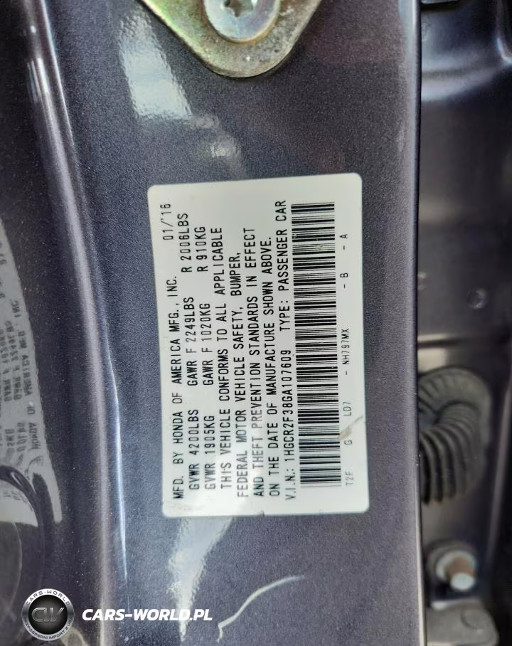 2016 Honda Accord Lx VIN:1HGCR2F38GA107609 - 12