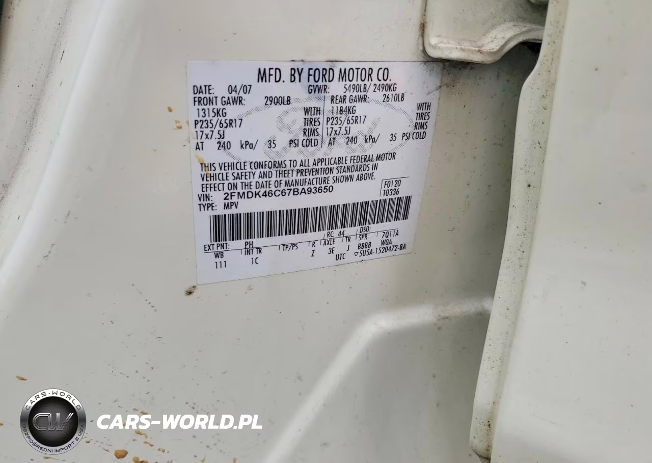 2007 Ford Edge Se VIN:2FMDK46C67BA93650 - 13