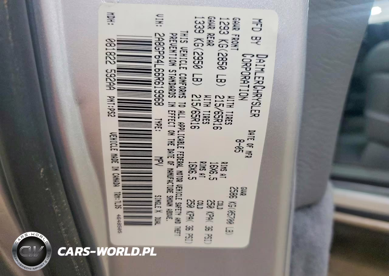 2006 Chrysler Town & Country Limited VIN:2A8GP64L66R619968 - 13