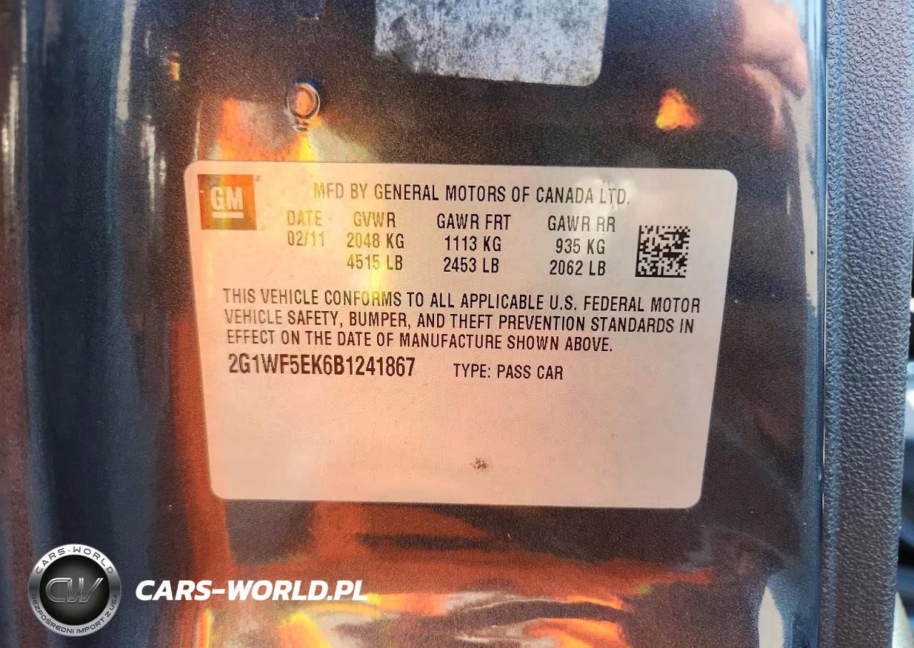 2011 Chevrolet Impala Ls VIN:2G1WF5EK6B1241867 - 12