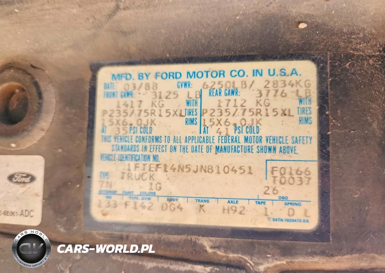 1988 Ford F150 VIN:1FTEF14N5JNB10451 - 12