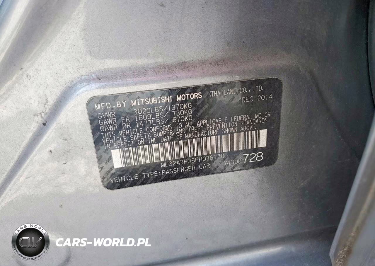 2015 Mitsubishi Mirage De VIN:ML32A3HJ8FH036178 - 12