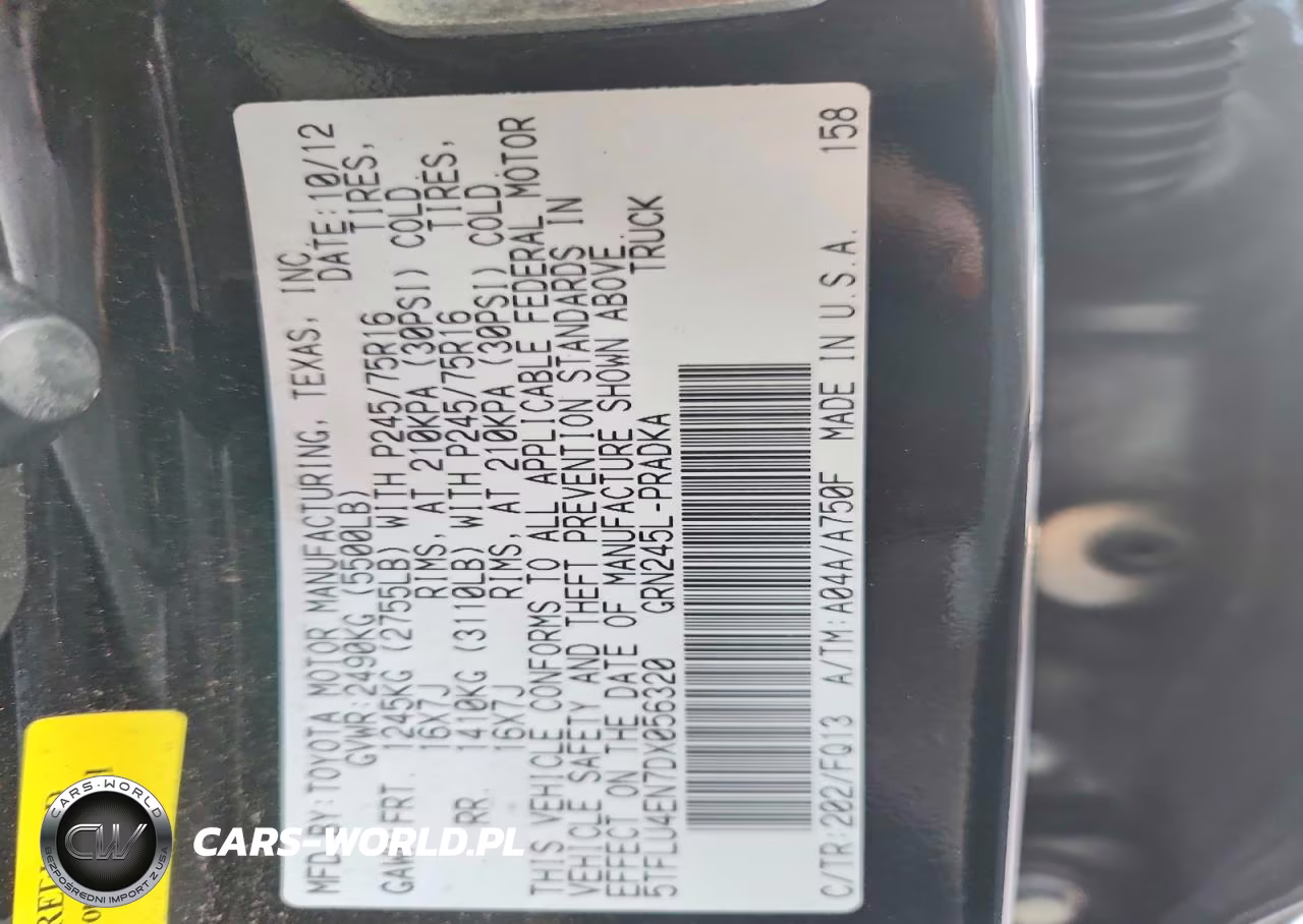 2013 Toyota Tacoma VIN:5TFLU4EN7DX056320 - 12