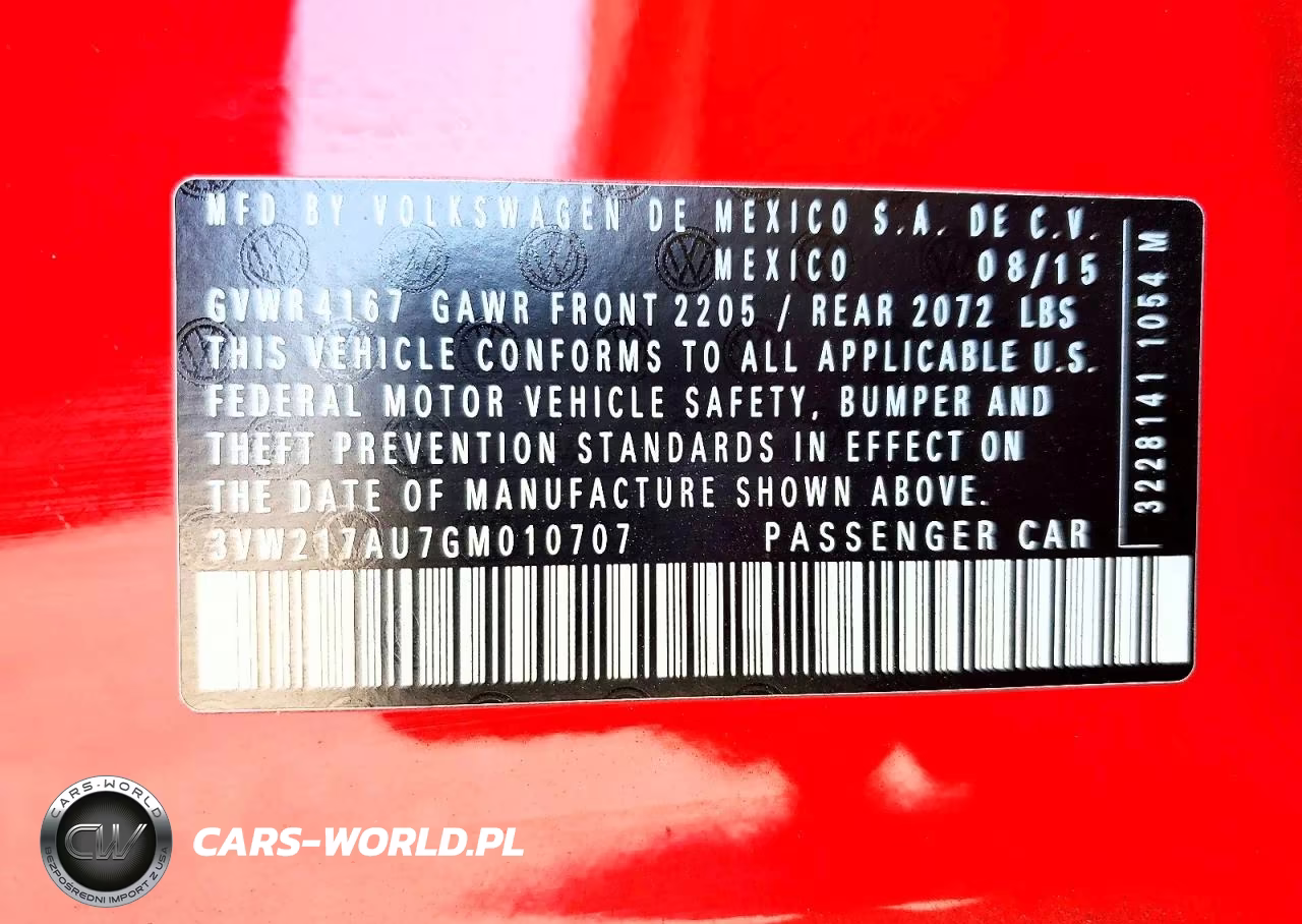 2016 Volkswagen Golf S-Se VIN:3VW217AU7GM010707 - 12