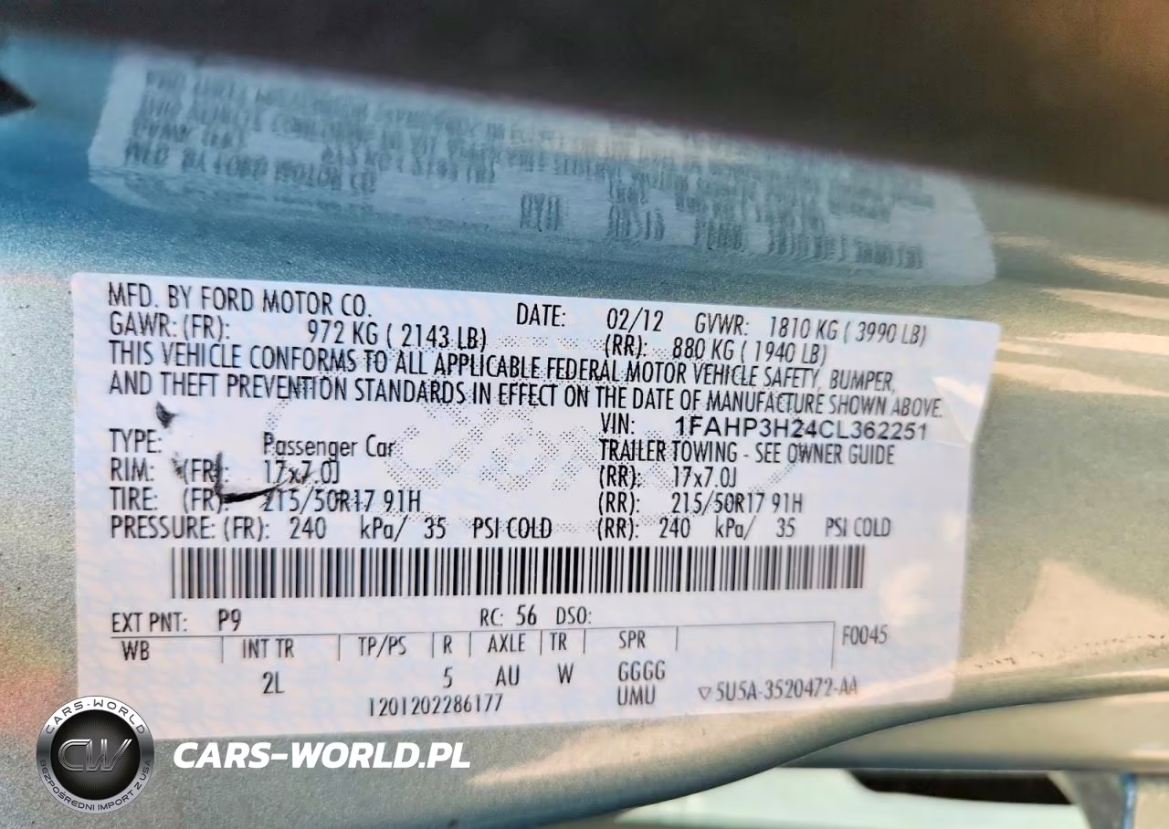 2012 Ford Focus Sel VIN:1FAHP3H24CL362251 - 12