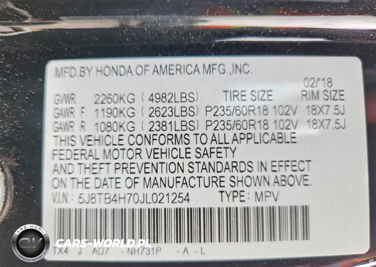2018 Acura Rdx Advance VIN:5J8TB4H70JL021254 - 14