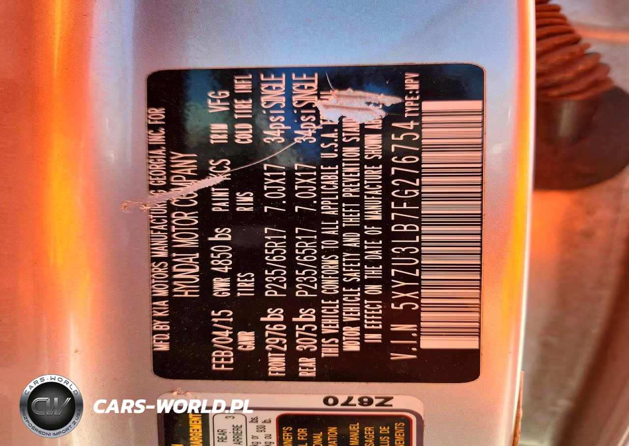 2015 Hyundai Santa Fe Sport 2.4L VIN:5XYZU3LB7FG276754 - 13