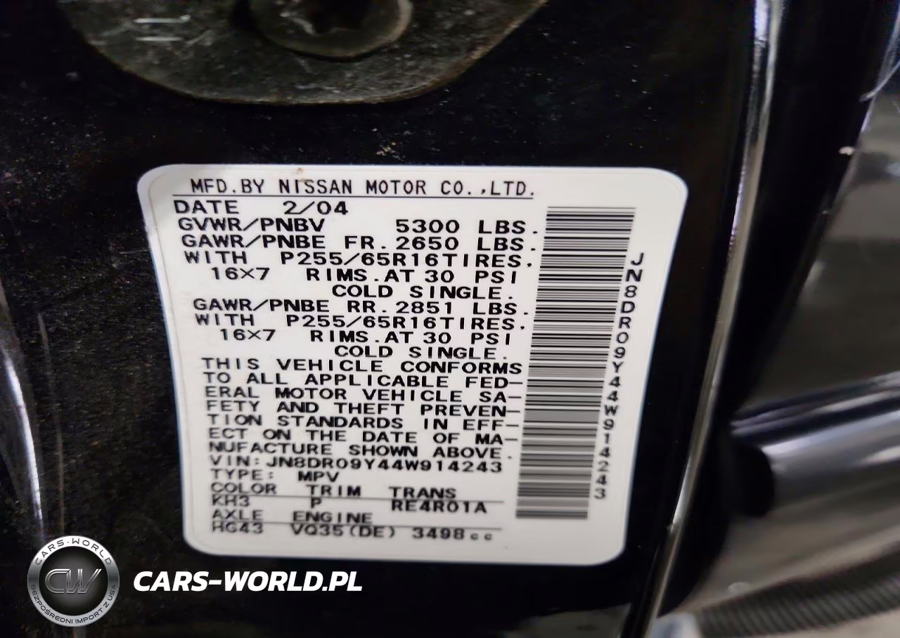 2004 Nissan Pathfinder Se VIN:JN8DR09Y44W914243 - 12