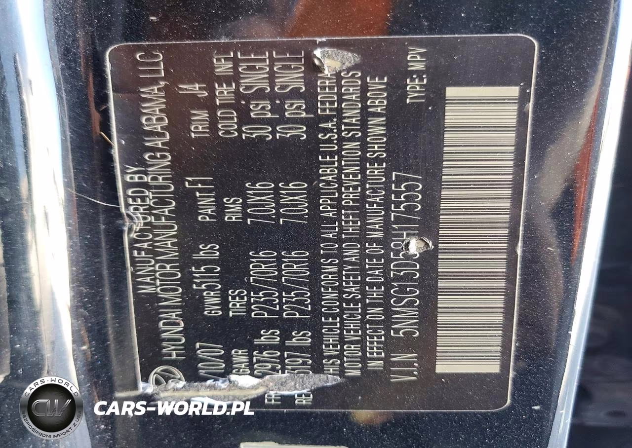 2008 Hyundai Santa Fe Gls VIN:5NMSG13D58H175557 - 13