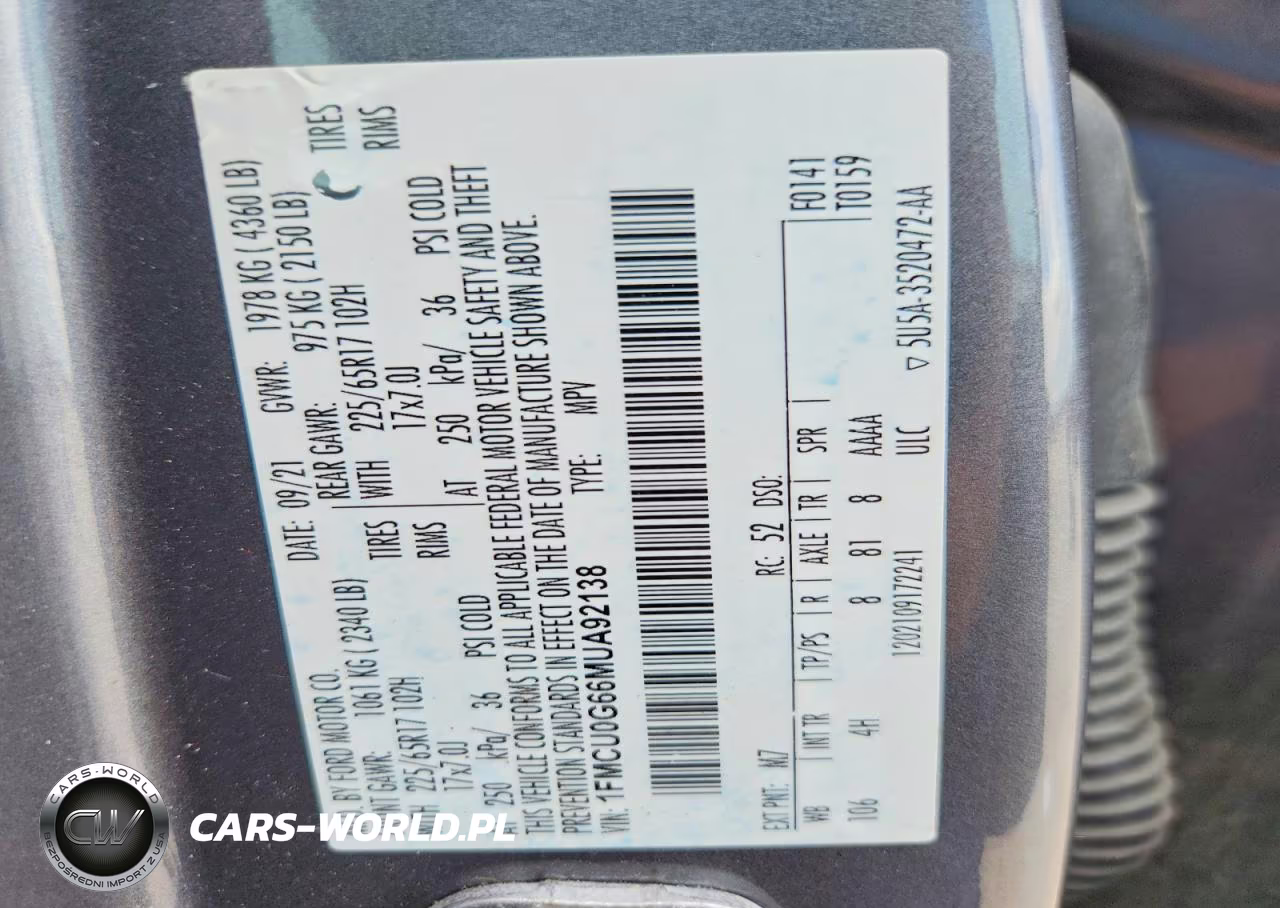 2021 Ford Escape Se VIN:1FMCU0G66MUA92138 - 13