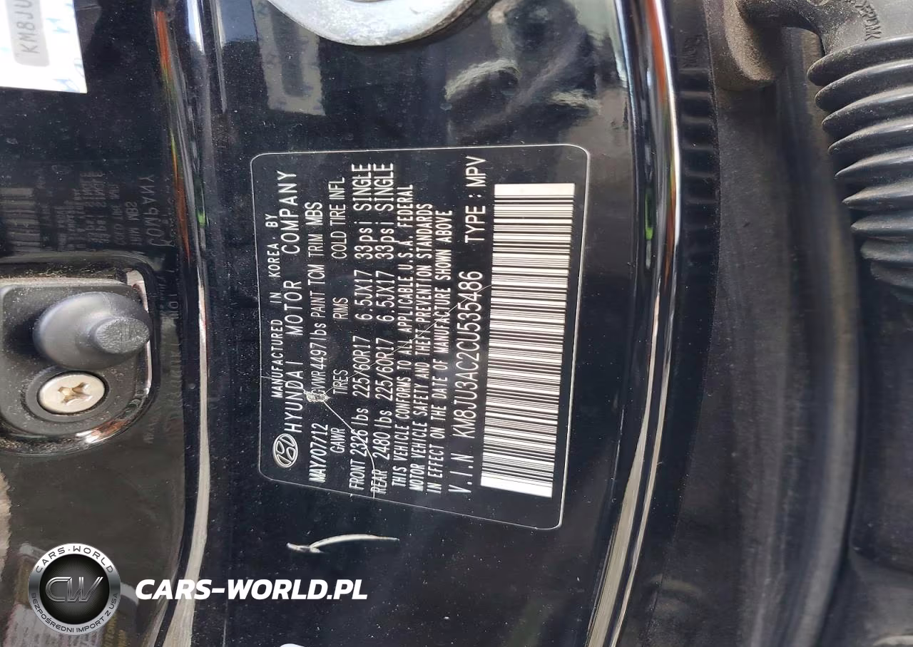 2012 Hyundai Tucson Gls VIN:KM8JU3AC2CU535486 - 13