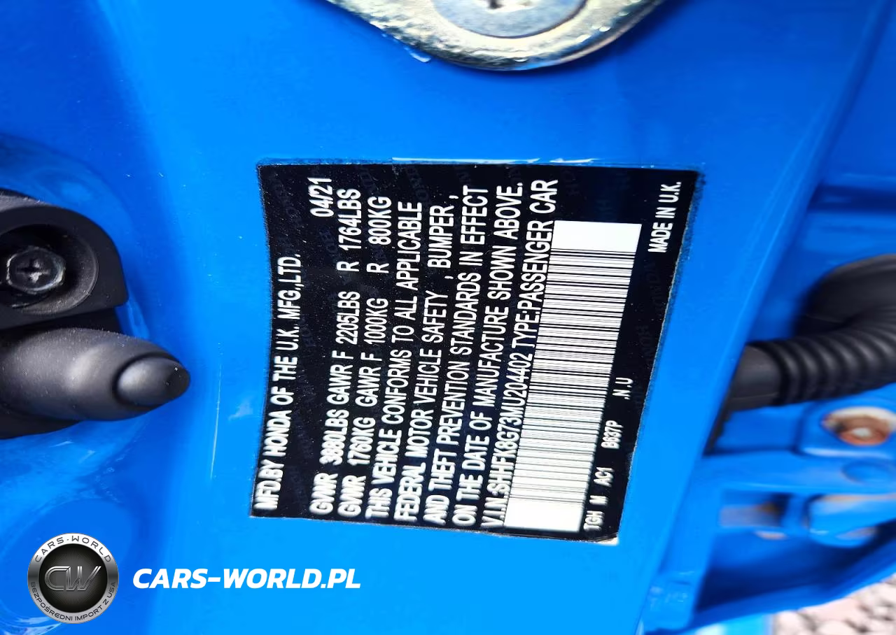 2021 Honda Civic Type-R Touring VIN:SHHFK8G73MU204402 - 12