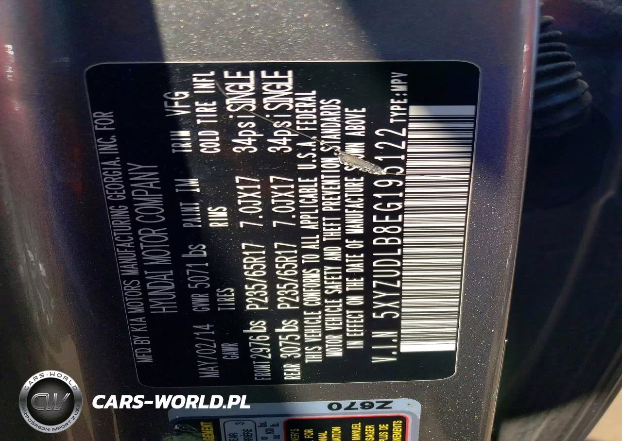 2014 Hyundai Santa Fe Sport 2.4L VIN:5XYZUDLB8EG195122 - 12
