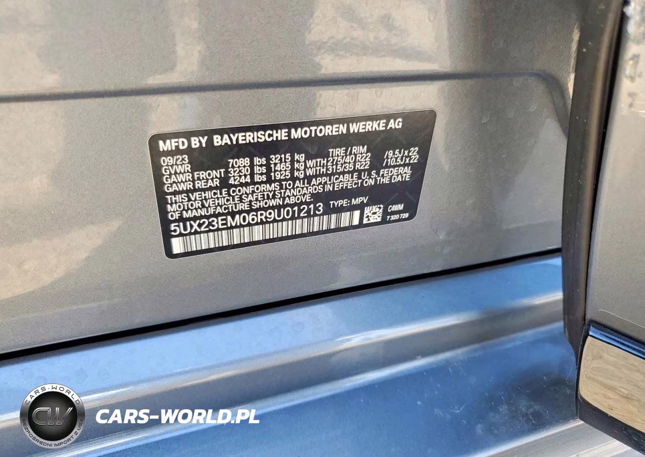 2024 BMW X7 xDrive40I VIN:5UX23EM06R9U01213 - 12