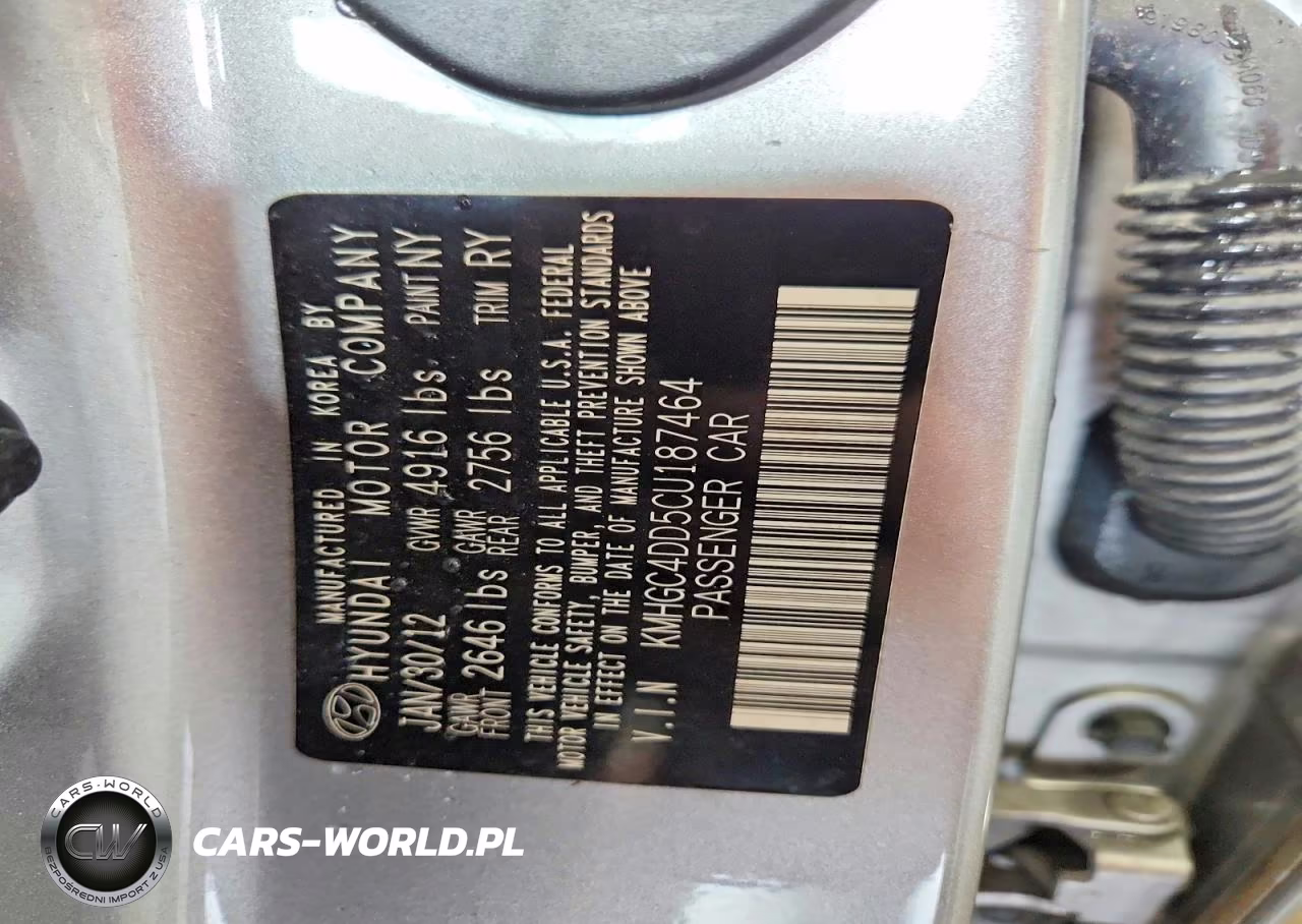 2012 Hyundai Genesis 3.8L VIN:KMHGC4DD5CU187464 - 12