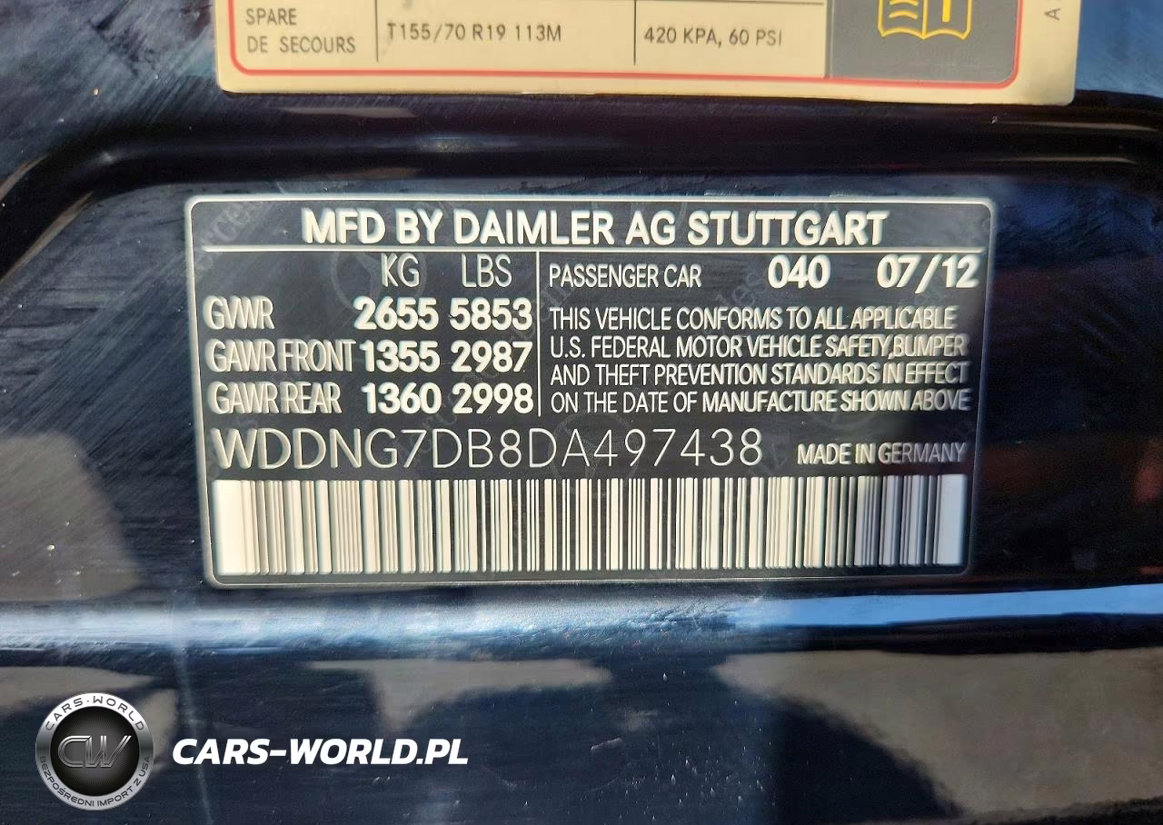 2013 Mercedes-Benz S 550 VIN:WDDNG7DB8DA497438 - 12