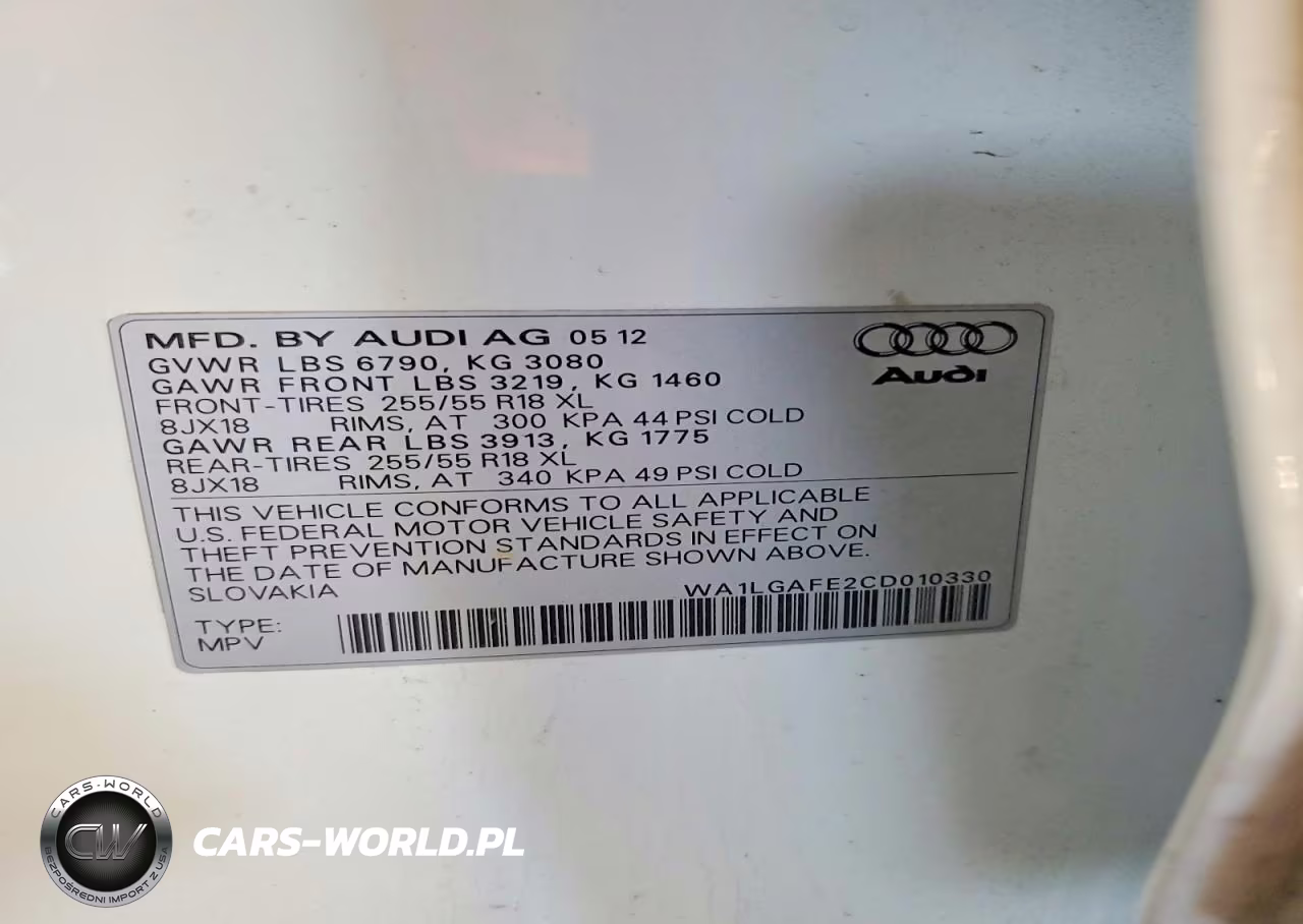 2012 Audi Q7 Premium Plus VIN:WA1LGAFE2CD010330 - 14