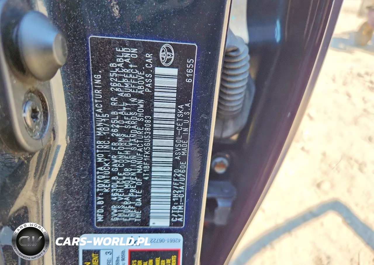 2016 Toyota Camry Se VIN:4T1BF1FK5GU538083 - 12