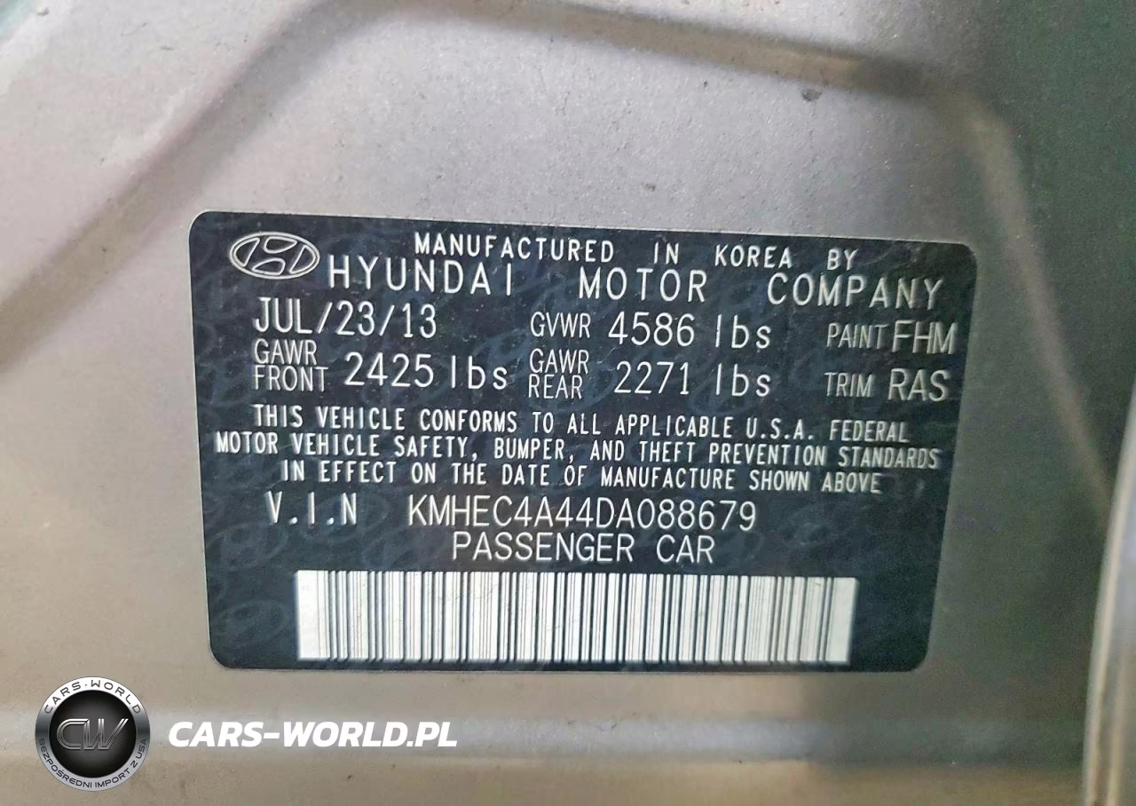 2013 Hyundai Sonata Hybrid VIN:KMHEC4A44DA088679 - 12