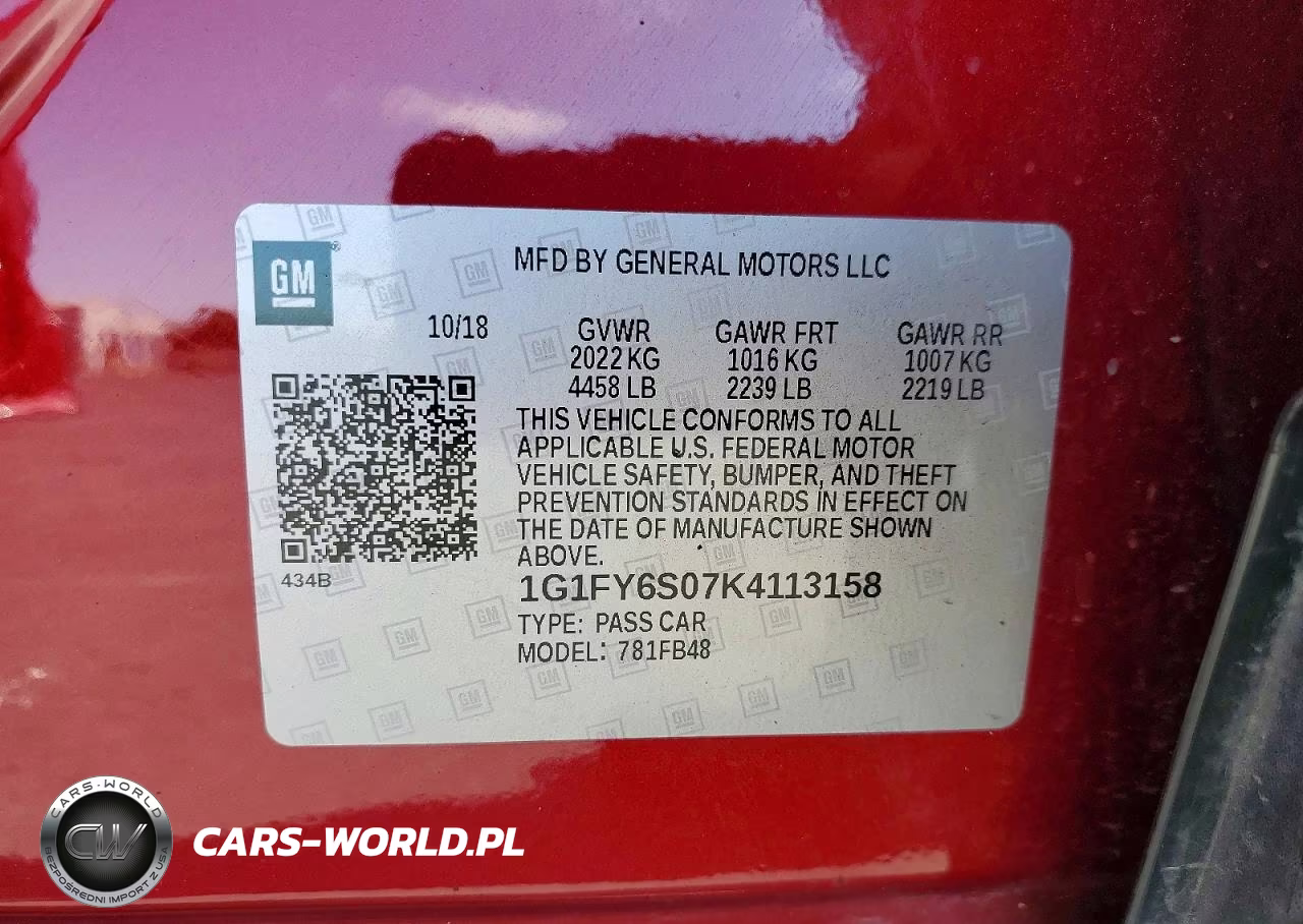2019 Chevrolet Bolt Ev Lt VIN:1G1FY6S07K4113158 - 12