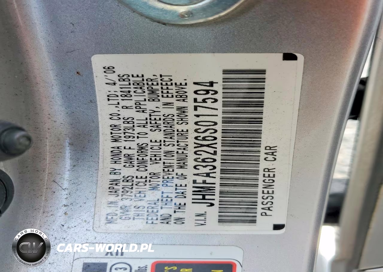2006 Honda Civic Hybrid VIN:JHMFA362X6S017594 - 12