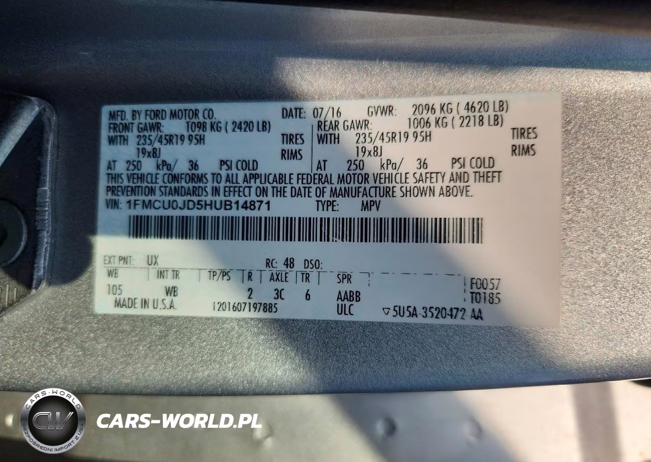 2017 Ford Escape Titanium VIN:1FMCU0JD5HUB14871 - 13