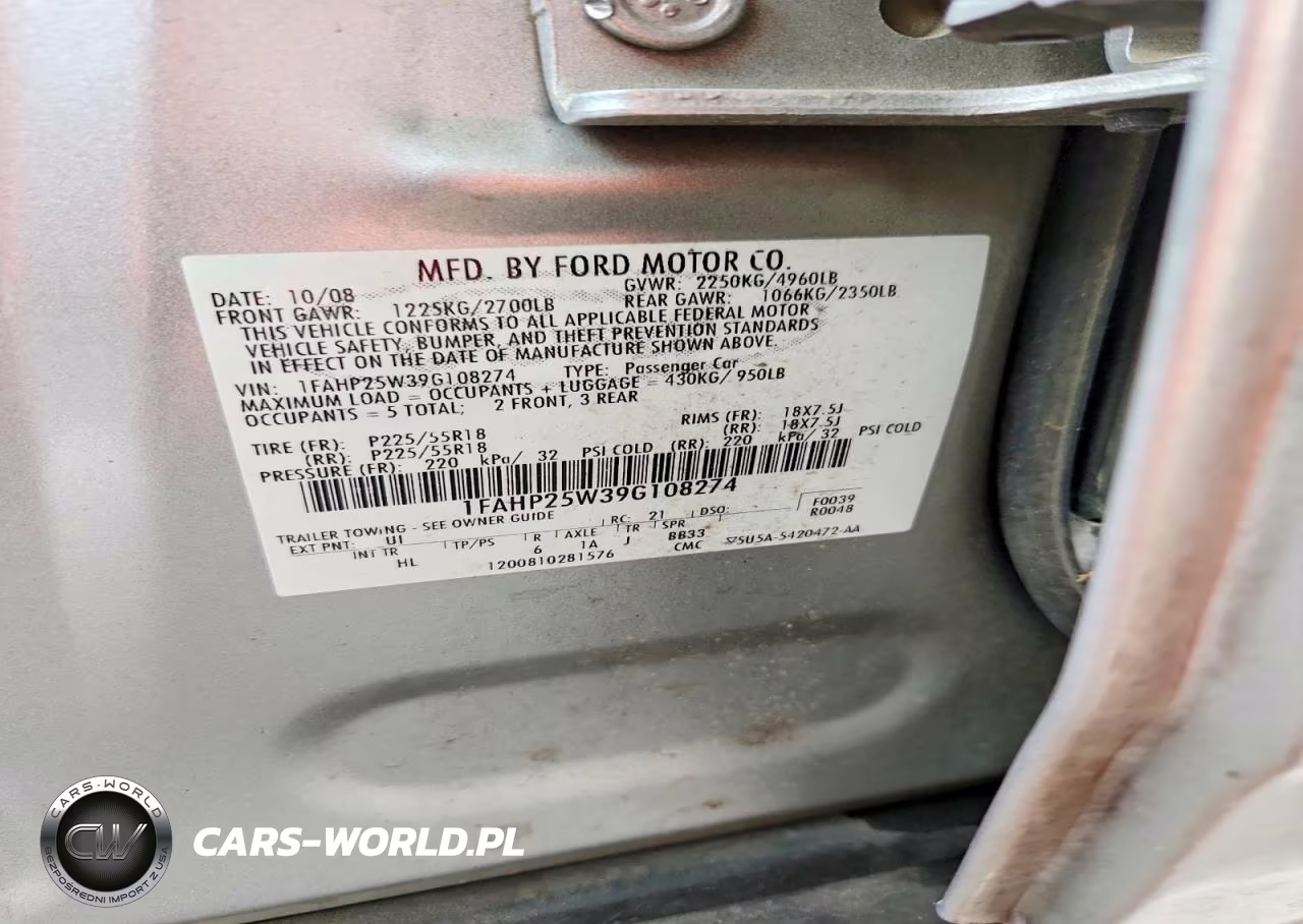 2009 Ford Taurus Limited VIN:1FAHP25W39G108274 - 12