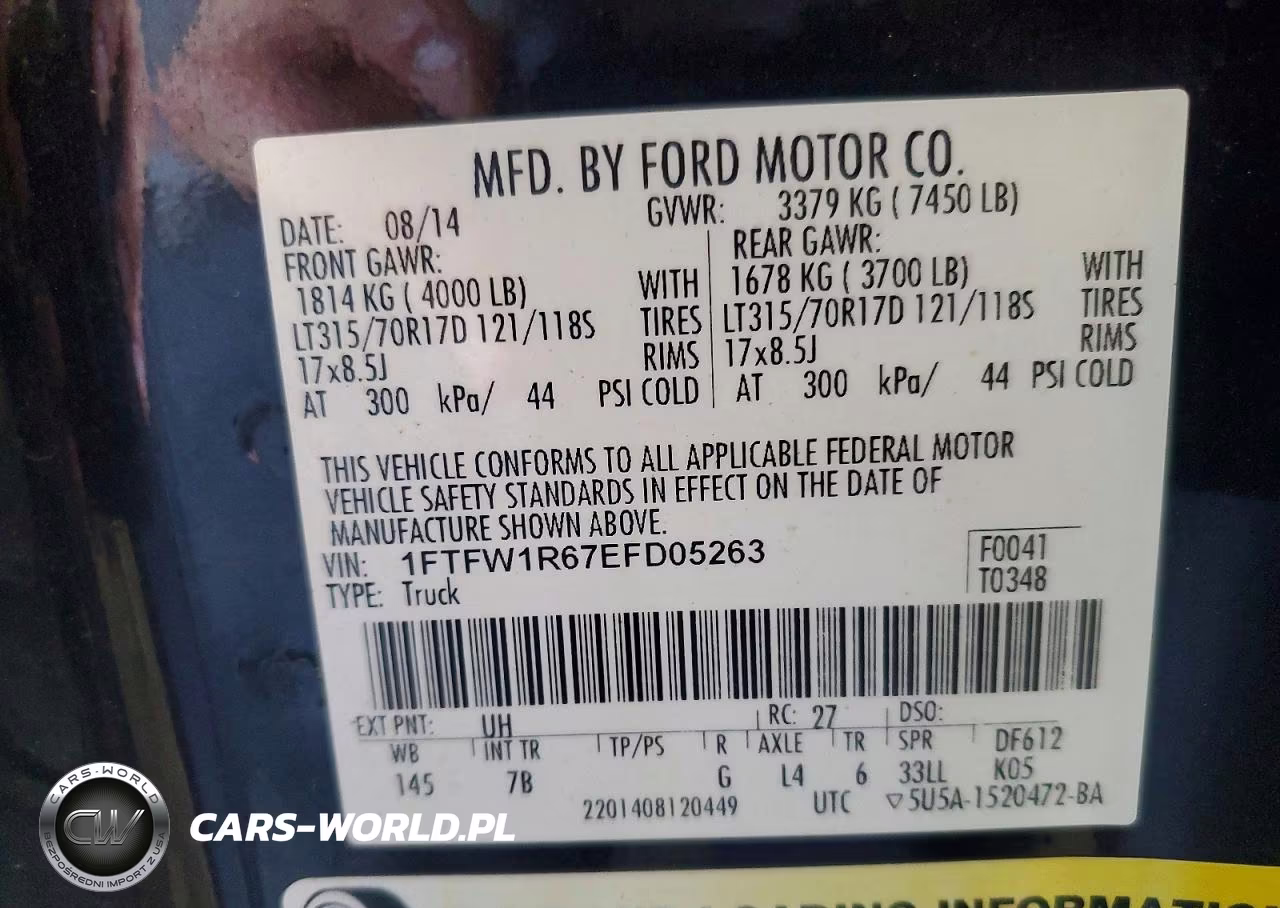 2014 Ford F150 Svt Raptor VIN:1FTFW1R67EFD05263 - 13