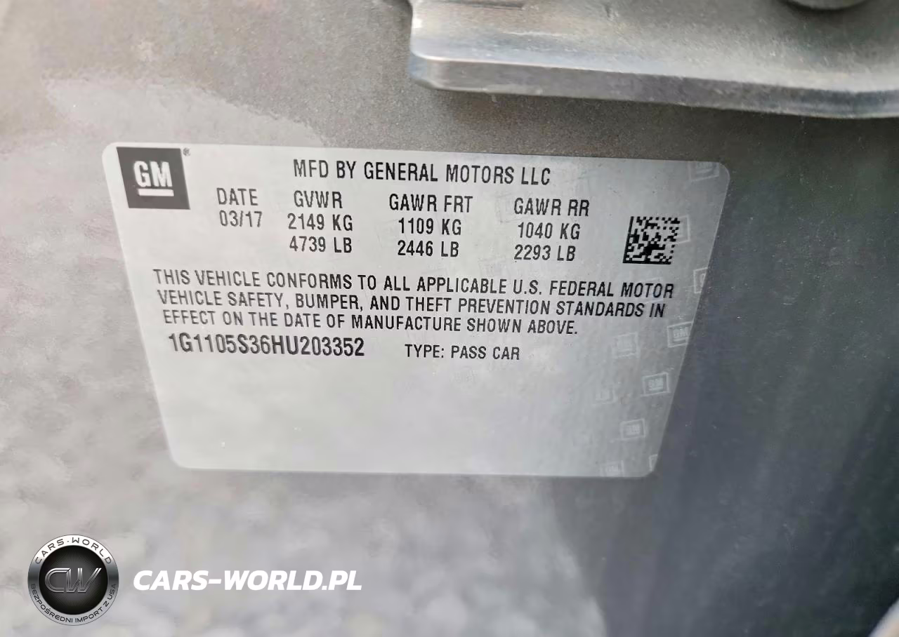 2017 Chevrolet Impala Lt VIN:1G1105S36HU203352 - 12