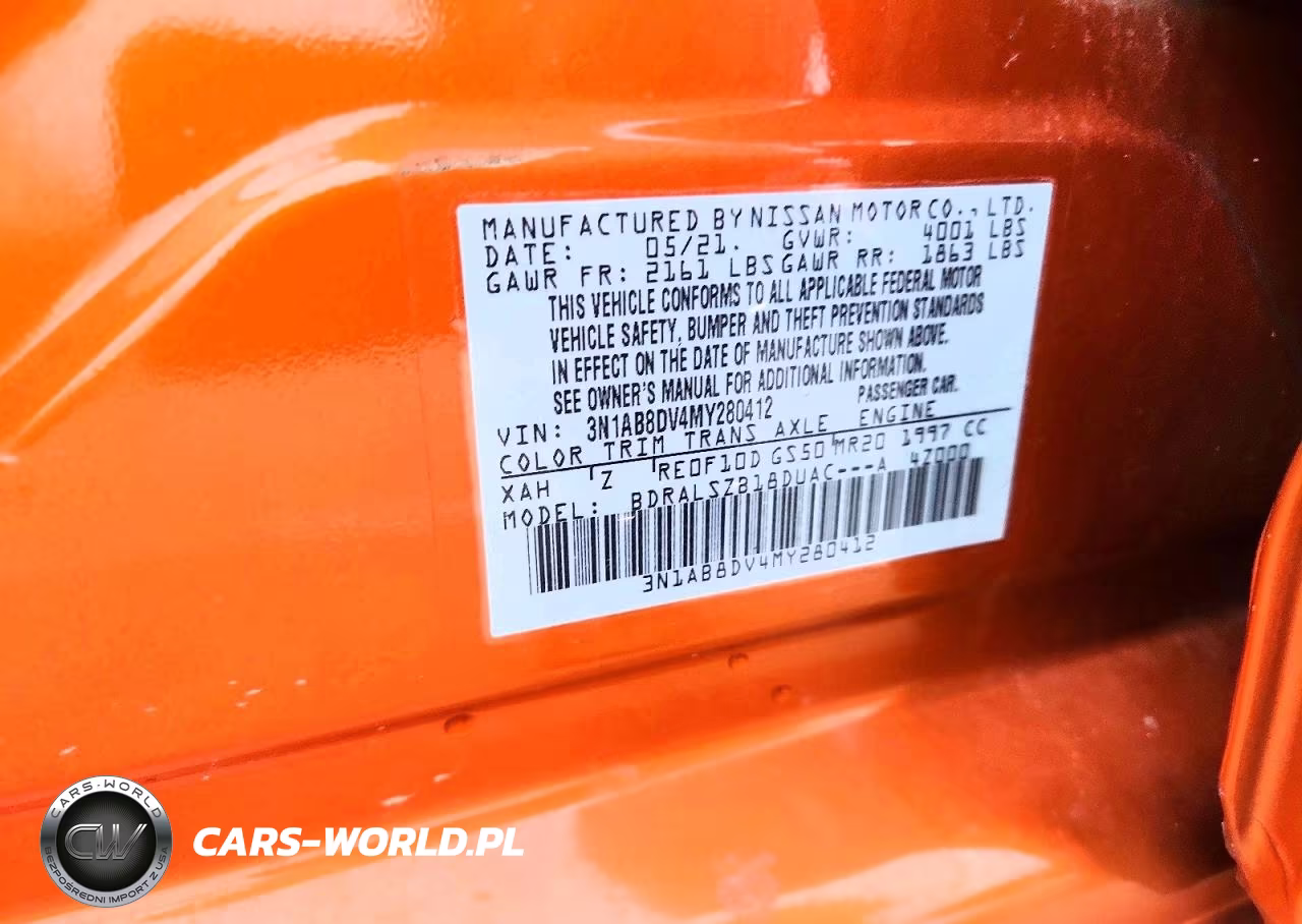 2021 Nissan Sentra Sr VIN:3N1AB8DV4MY280412 - 12