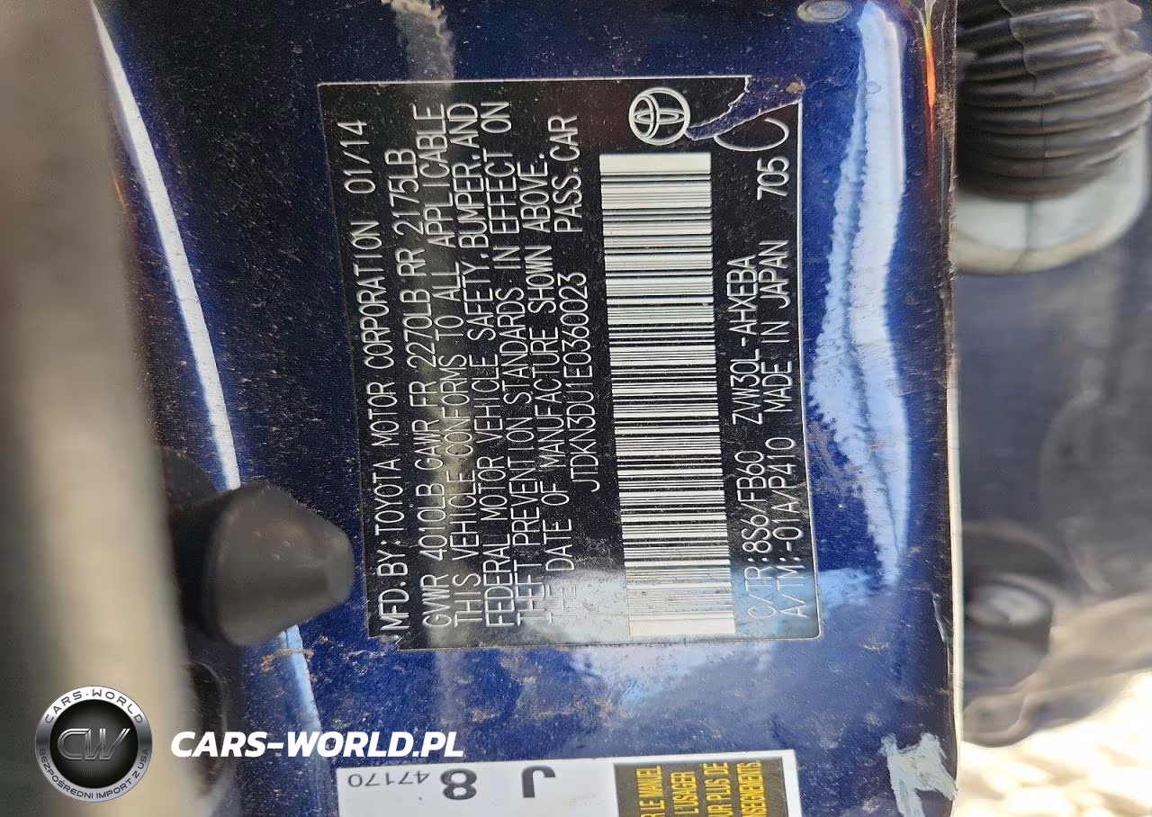 2014 Toyota Prius Two VIN:JTDKN3DU1E0360023 - 12