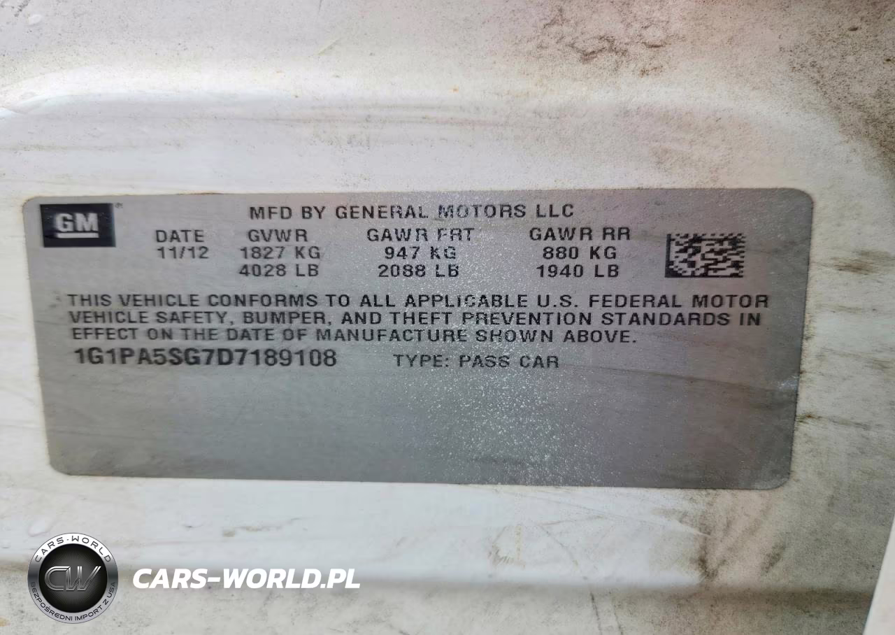 2013 Chevrolet Cruze Ls VIN:1G1PA5SG7D7189108 - 12