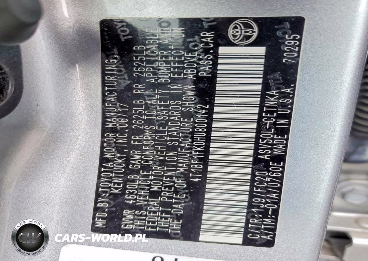 2017 Toyota Camry Le VIN:4T1BF1FK0HU800142 - 12