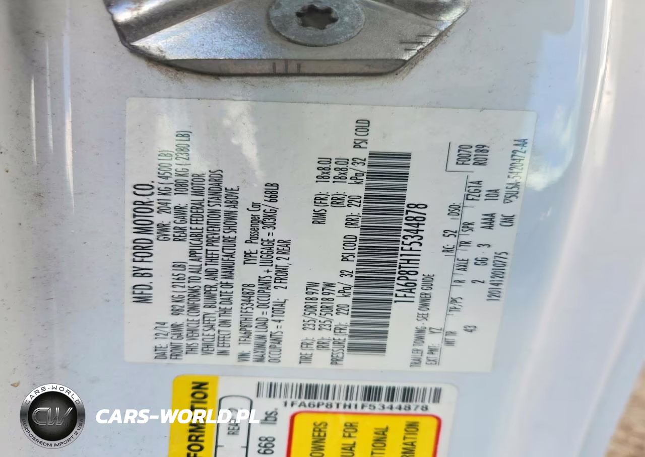 2015 Ford Mustang VIN:1FA6P8TH1F5344878 - 12