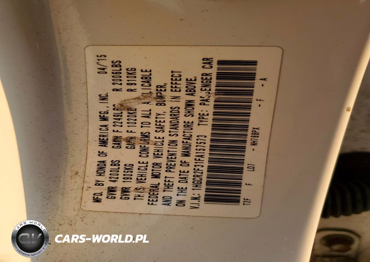 2015 Honda Accord Lx VIN:1HGCR2F31FA157573 - 12