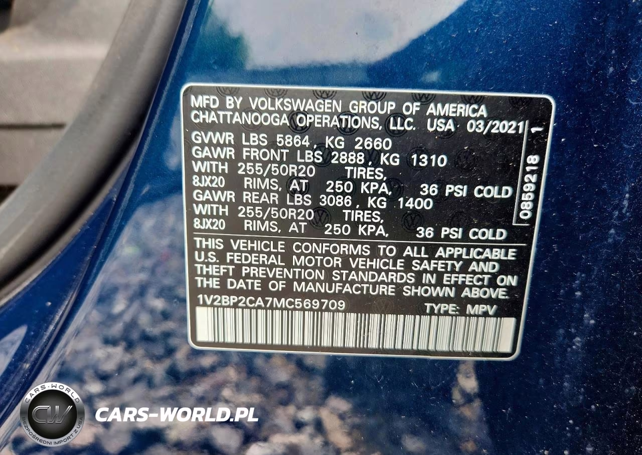 2021 Volkswagen Atlas Sel VIN:1V2BP2CA7MC569709 - 13