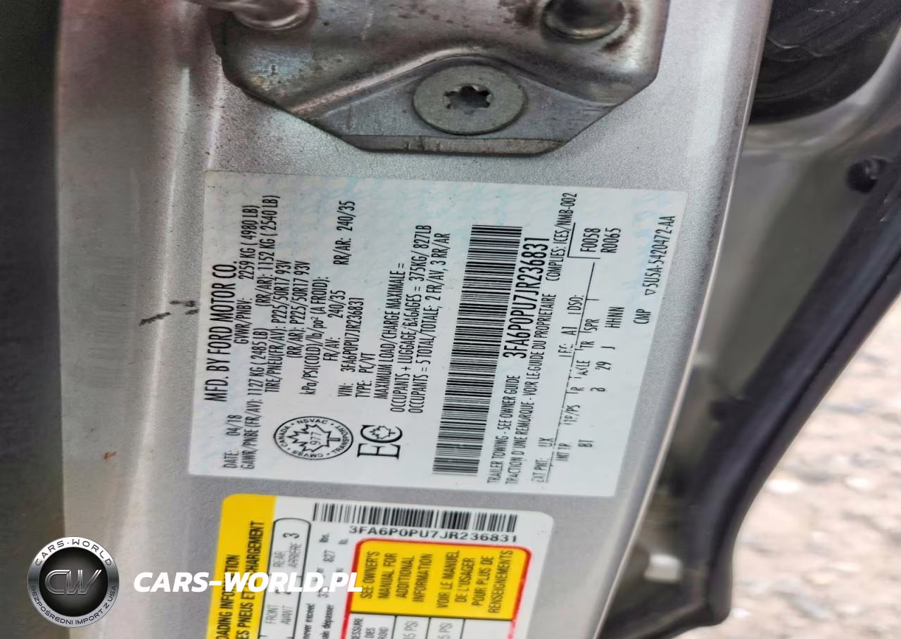 2018 Ford Fusion Se Phev VIN:3FA6P0PU7JR236831 - 12