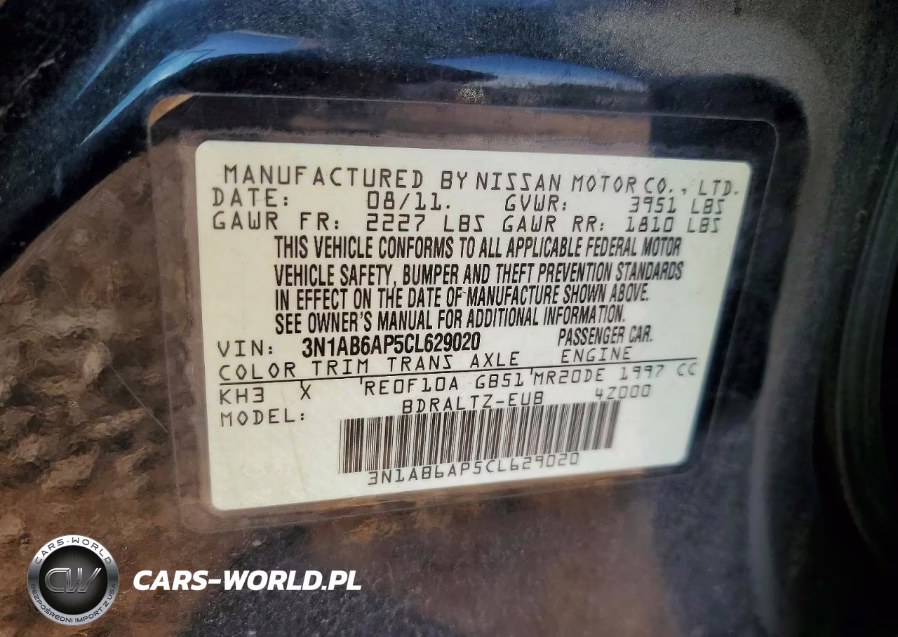2012 Nissan Sentra 2.0 VIN:3N1AB6AP5CL629020 - 13