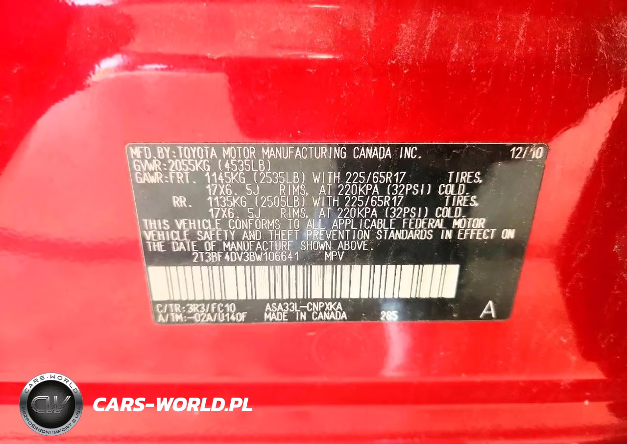 2011 Toyota Rav4 Base VIN:2T3BF4DV3BW106641 - 13