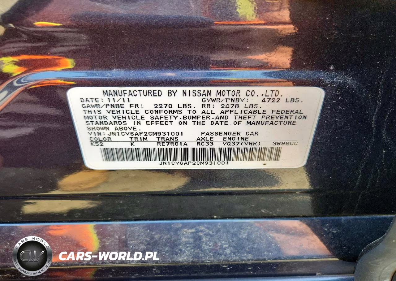 2012 Infiniti G37 Sedan Journey VIN:JN1CV6AP2CM931001 - 12
