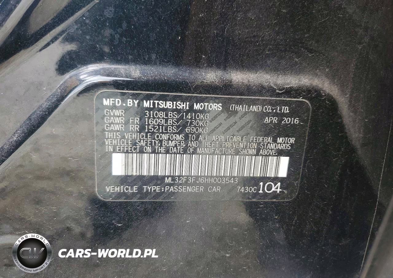2017 Mitsubishi Mirage G4 Es VIN:ML32F3FJ6HH003543 - 12