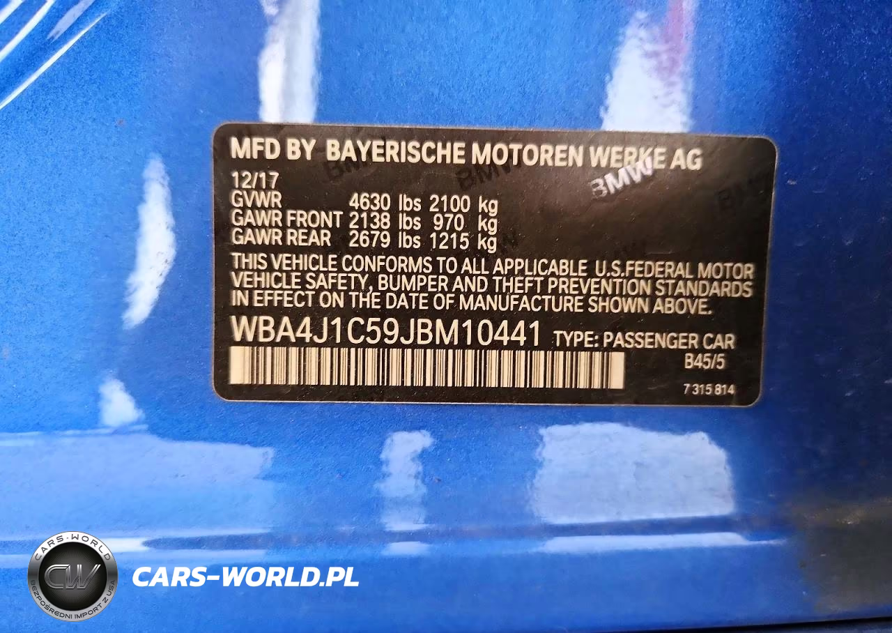 2018 BMW 430I Gran Coupe VIN:WBA4J1C59JBM10441 - 12