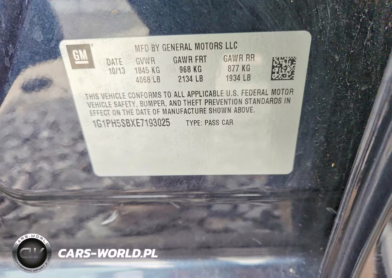 2014 Chevrolet Cruze Eco VIN:1G1PH5SBXE7193025 - 12