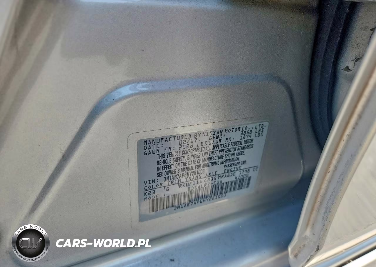 2017 Nissan Sentra Sr VIN:3N1AB7AP6HY281003 - 12