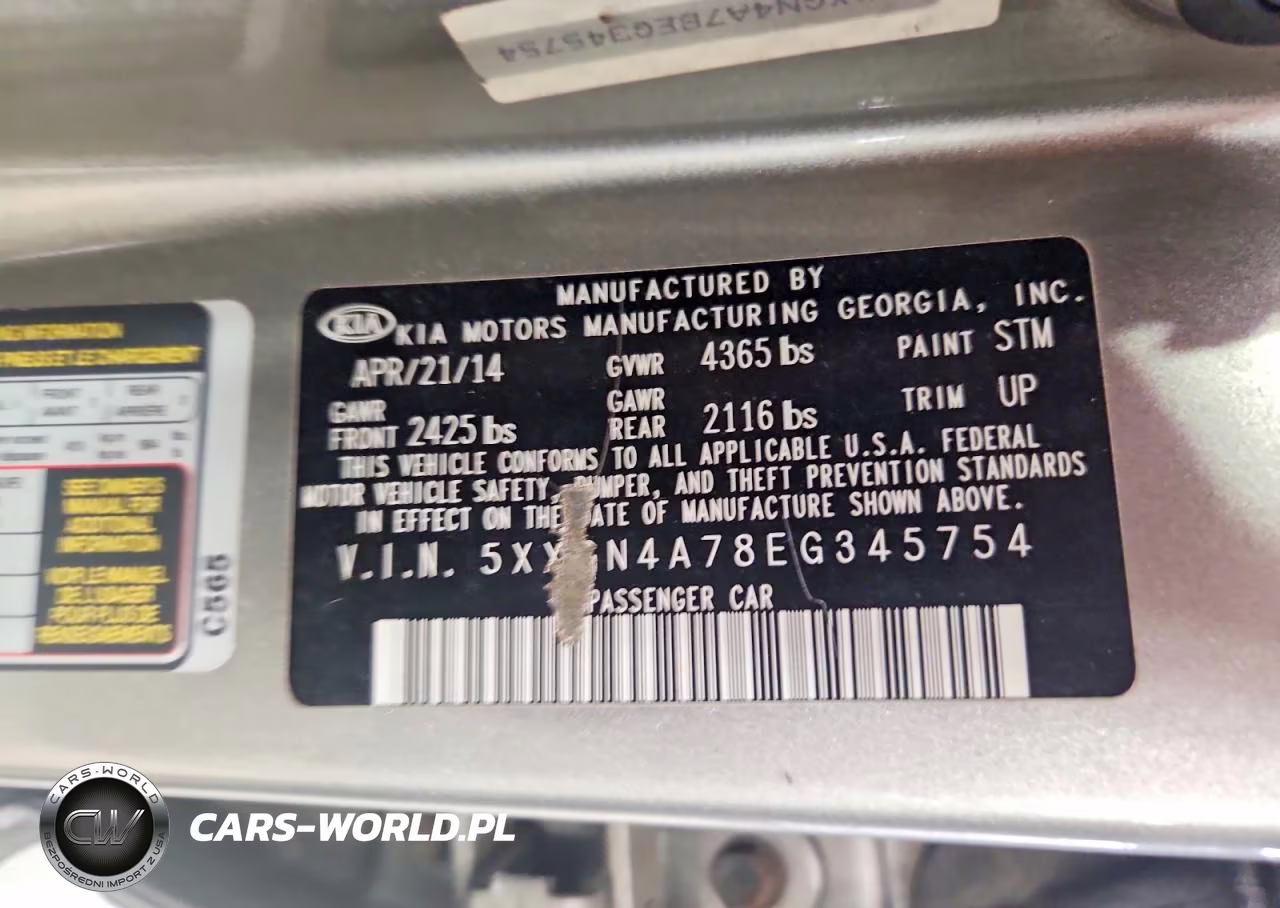 2014 Kia Optima Ex VIN:5XXGN4A78EG345754 - 12