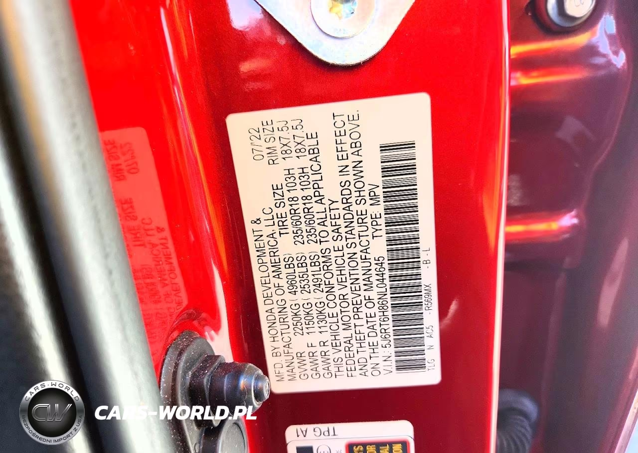 2022 Honda Cr-V Exl VIN:5J6RT6H86NL044645 - 12
