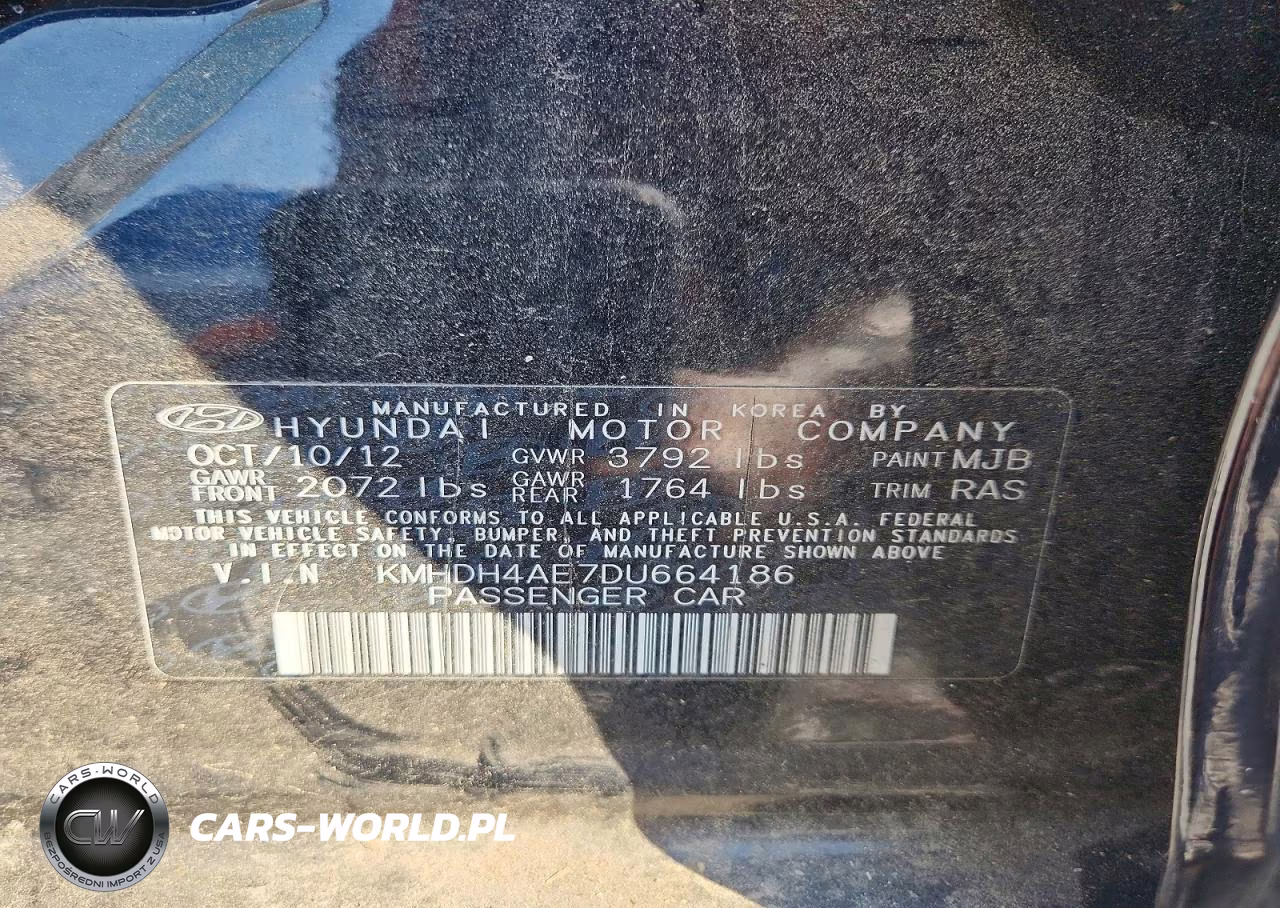 2013 Hyundai Elantra Gls VIN:KMHDH4AE7DU664186 - 12