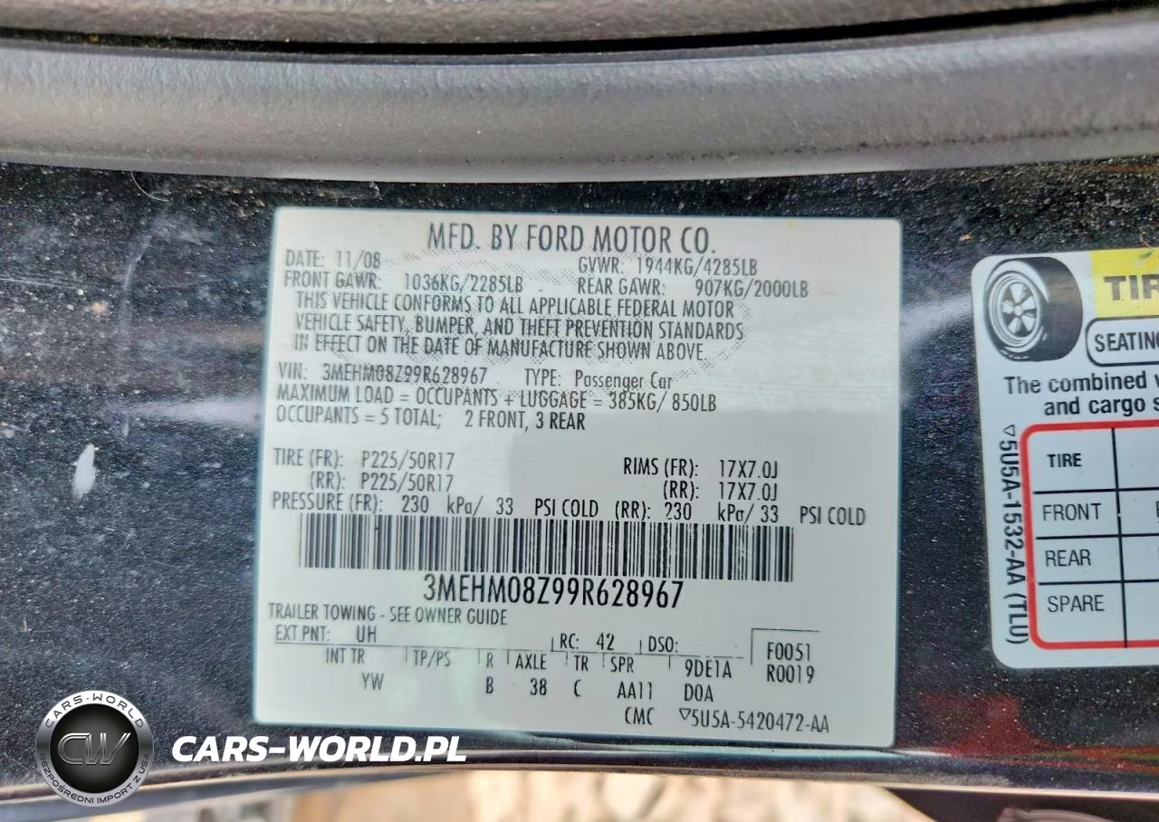 2009 Mercury Milan Premier VIN:3MEHM08Z99R628967 - 12